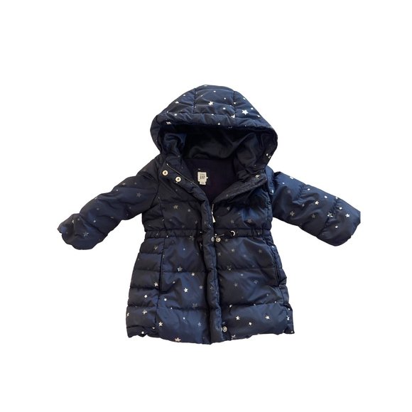 GAP Other - Gap Toddler Girl's Navy Silver Stars Puffer Jacket Coat Size 2T